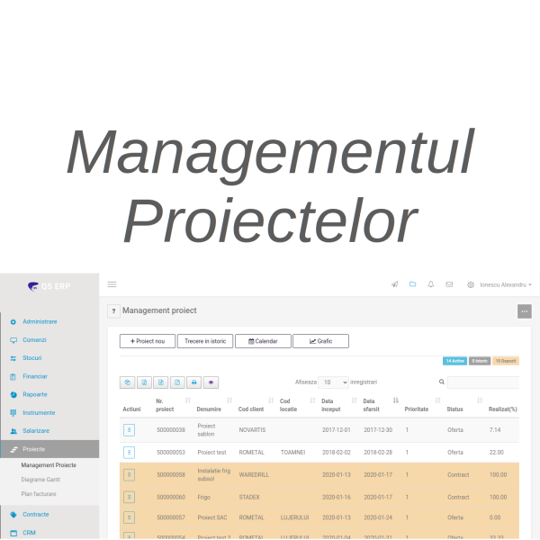 sistem erp q5 - managementul proiectelor